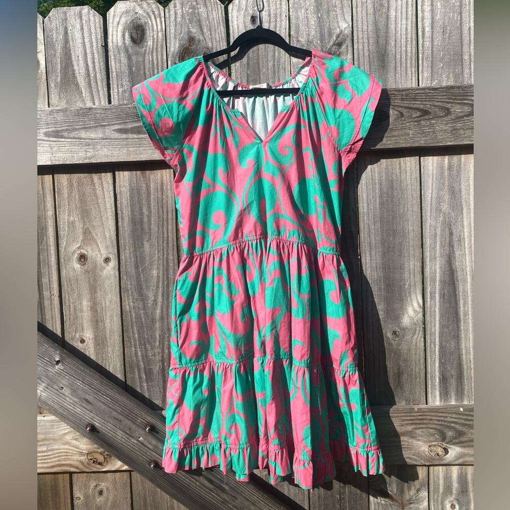 Maude Vivante Pink and Green women’s Dress Sz L
